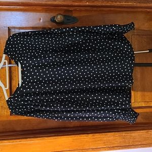 Worthington black with white dots blouse